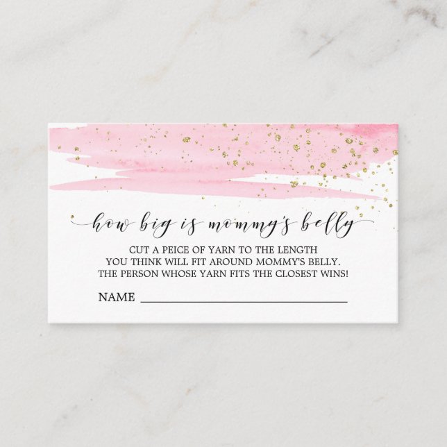 Vattenfärgsformat Rosa Hur stort är Mamma Belly Ga Tilläggskort (Framsida)