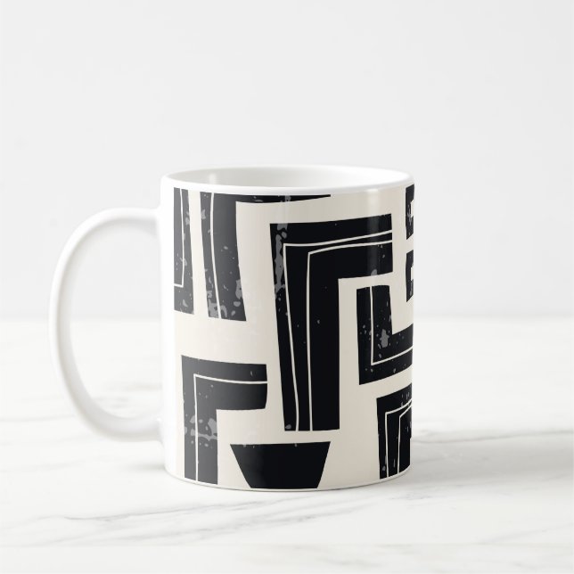 Vattenfärgsformer för abstrakt kaffemugg (Vänster)