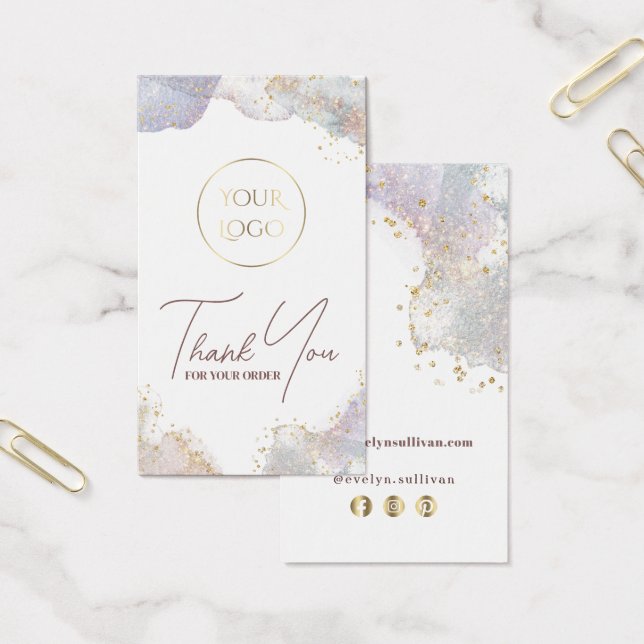 Vattenfärgsformerna glitter infogar paket visitkort (Kontor)