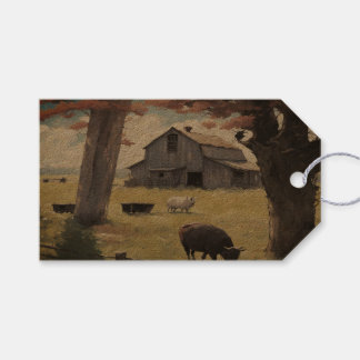 Vattenfärgsförpackning för gårdshus i pappra lakan presentetikett