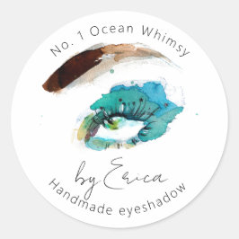 Vattenfärgsförpackning Öga Painting Makeup Eyeshad Runt Klistermärke
