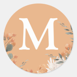 Vattenfärgsförseglingar för Bröllop-kuvert, Blommi Runt Klistermärke