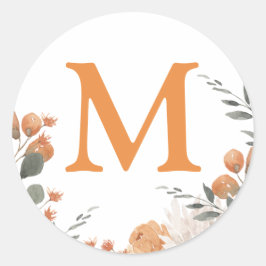 Vattenfärgsförseglingar för Bröllop-kuvert, Blommi Runt Klistermärke