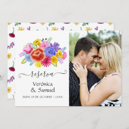 Vattenfärgsfoto - Blommigt - spanska Fiesta Bröllo Spara Datumet