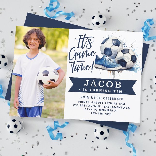 Vattenfärgsfoto för marinblå fotnoter för marinblå inbjudningar (Skapare uppladdad)