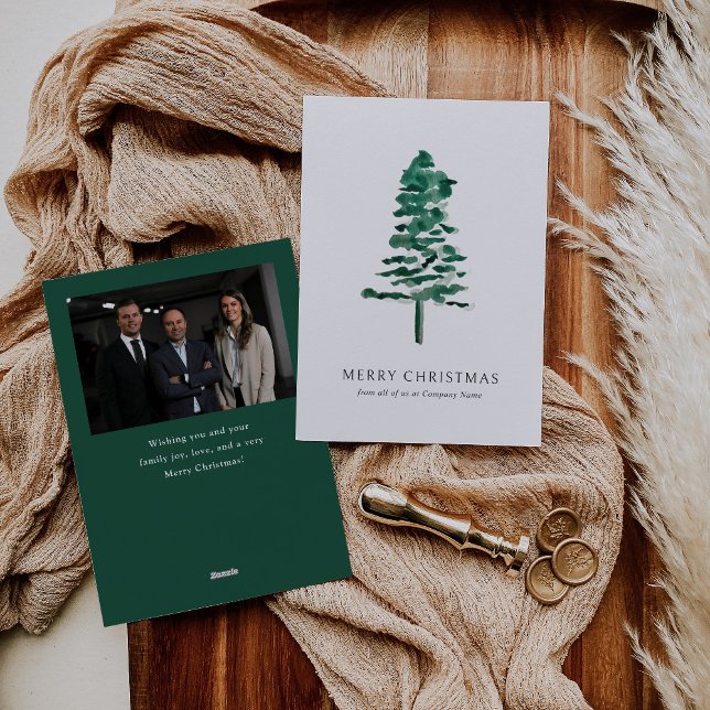 Vattenfärgsfoto Gräs Träd - Business - jul Julkort (Skapare uppladdad)