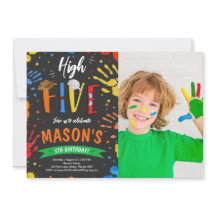 Vattenfärgsfoto med fem födelsedag