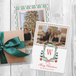 Vattenfärgsfoto Monogram jul - topp-Vapensköld Julkort