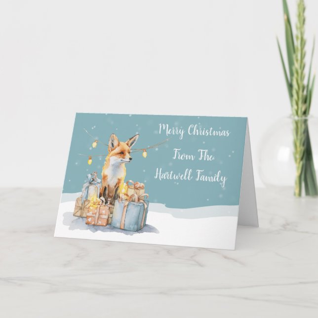 Vattenfärgsfox Helgkort (Framsida)