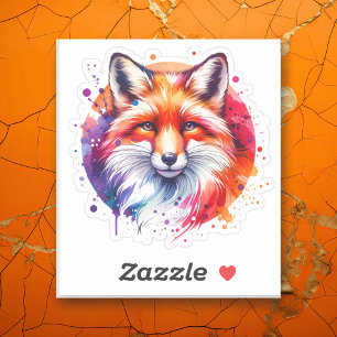 Vattenfärgsfoxillustration Klistermärken
