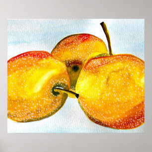 Vattenfärgsfrukt i Nashi Poster
