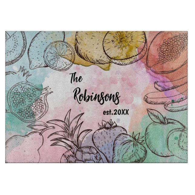 Vattenfärgsfrukt Personlig Festive (Framsidan)