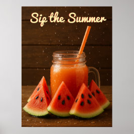 Vattenfärgsfruktdesign - tom bakgrundsmall poster