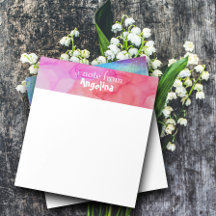 Vattenfärgsfuchsia rosa stänk vit brev