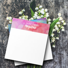 Vattenfärgsfuchsia rosa stänk vit brev anteckningsblock