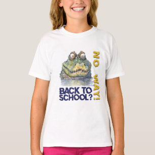Vattenfärgsfunktion Bakåt till skolan Alligator T Shirt
