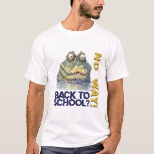 Vattenfärgsfunktion Bakåt till skolan Alligator T Shirt