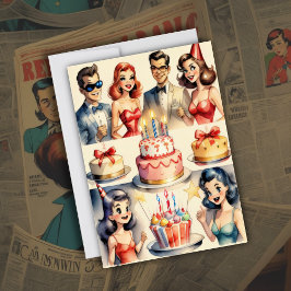 Vattenfärgsfunktion Tecknad Birthday Scene Inbjudningar