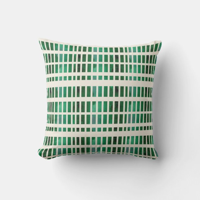 Vattenfärgsfyllning Rand Pillow i Grönt Kudde (Framsida)