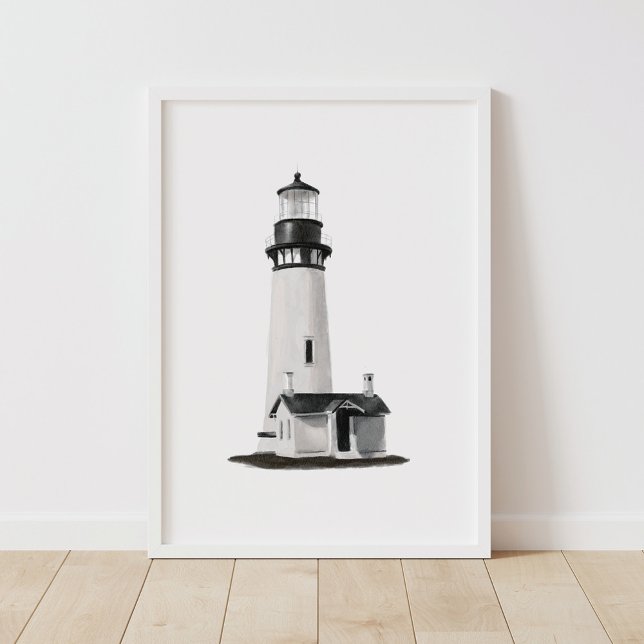 Vattenfärgsfyr Nautical Coastal Decor Poster (Skapare uppladdad)