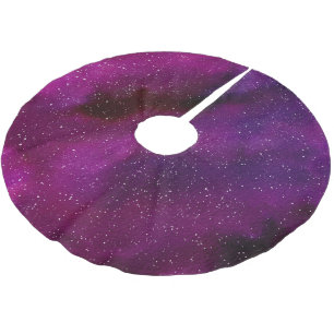 VattenfärgsGalaxies lila rosa Julgransmatta Borstad Polyester