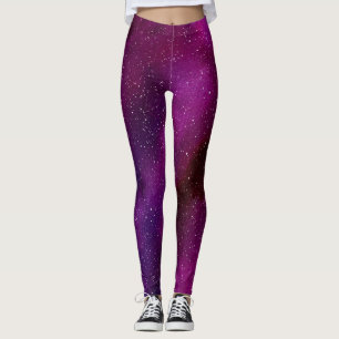 VattenfärgsGalaxies lila rosa Leggings