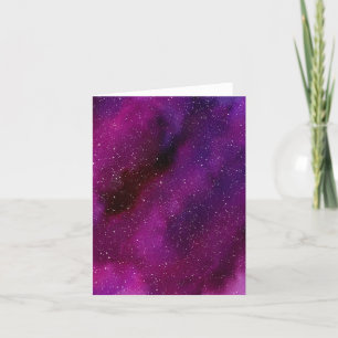 VattenfärgsGalaxies lila rosa Tack Kort
