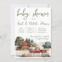 Vattenfärgsgård, Lastbil, Ligcape Baby Shower