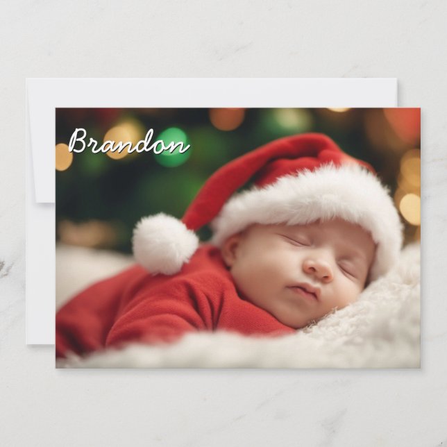 Vattenfärgsgåva - tillsägningskort för foto Baby Tack Kort (Framsida)