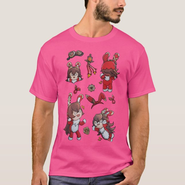 VattenfärgsgenshinkollisionsAmber Set T Shirt (Framsida)
