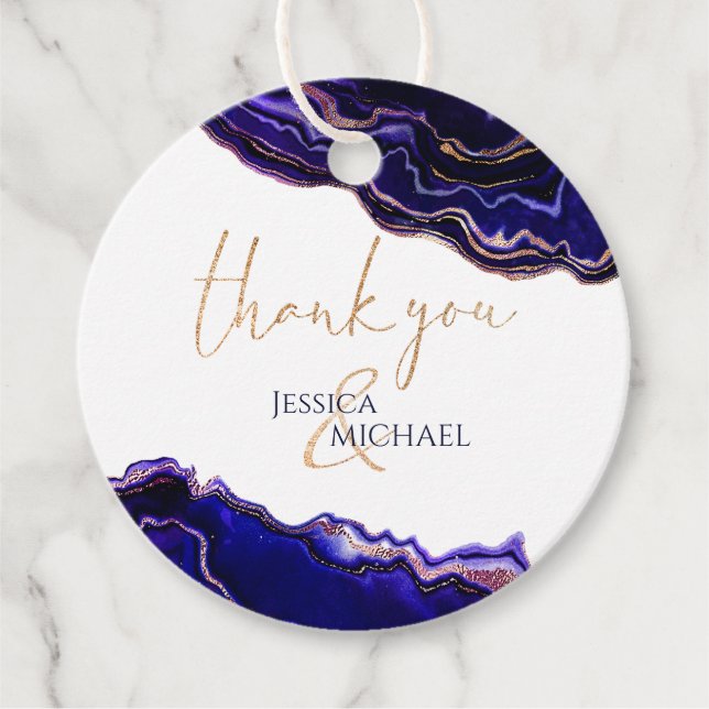 Vattenfärgsgeode Modern Calligraphy Bröllop Gåvor Etiketter (Framsida)