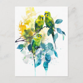 Vattenfärgsgerigarer i Eucalyptus Träd Vykort