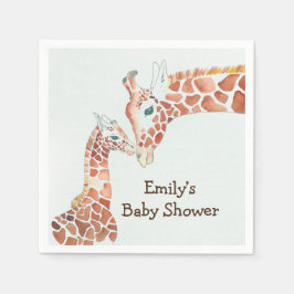 VattenfärgsGiraffes Mor och Child Baby Shower Pappersservett