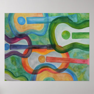 Vattenfärgsgitarr Poster