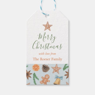 Vattenfärgsglasbröd och Klockor Presentetikett