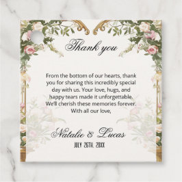 Vattenfärgsglaset Blommigt Heart Arch Bröllop Tack Gåvor Etiketter