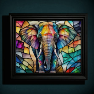 Vattenfärgsglaset Stil Elephant 5:4 Poster