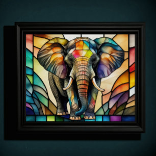 Vattenfärgsglaset Stil Elephant 5:4 Poster