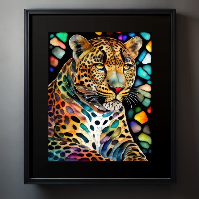 Vattenfärgsglaset Stil Leopard 5:4 Poster (Skapare uppladdad)