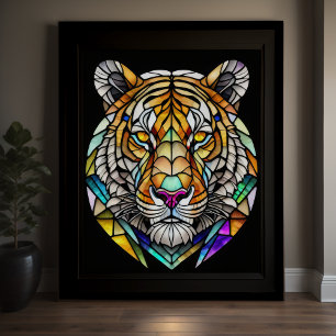 Vattenfärgsglaset Stil Tiger 5:4 Poster