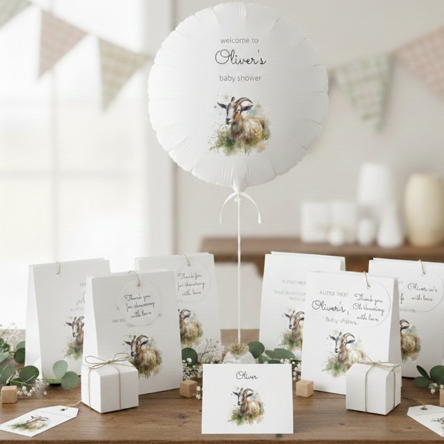 Vattenfärgsgoat, skum av anpassningsbar presentetikett (Skapare uppladdad)