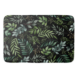 Vattenfärgsgrå löv   badrumsmatta