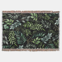 Vattenfärgsgrå löv filt