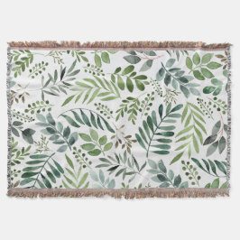 Vattenfärgsgrå löv  filt