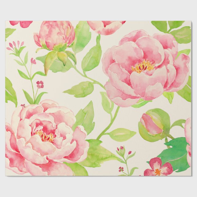 Vattenfärgsgrädd, klassisk rosa, papper presentpapper (Platt)
