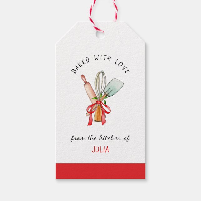 Vattenfärgsgräddbagare Helgdag bakning Gift-Märkre Presentetikett (Framsidan)