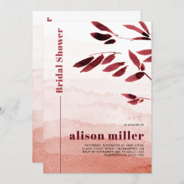 Vattenfärgsgradienten gren Japandi möhippa Inbjudningar