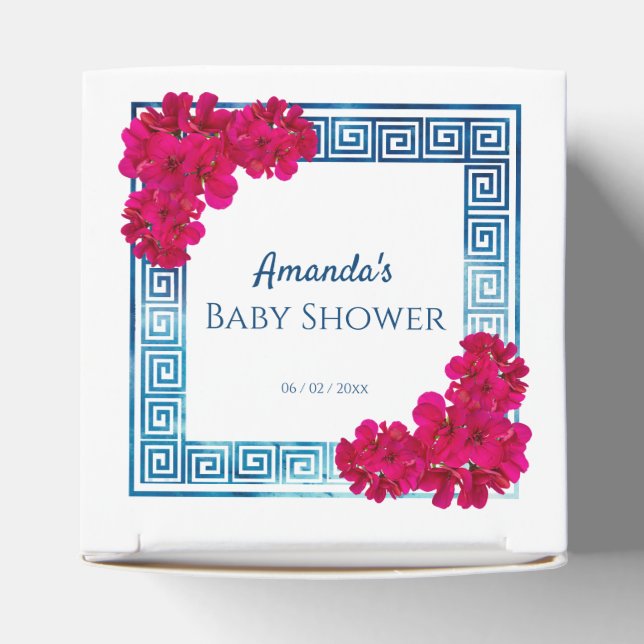 Vattenfärgsgrecian Elegance + Rosa Baby Shower Presentaskar (Överdel)