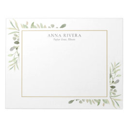 VattenfärgsGreenery-Blommigt Anteckningsblock