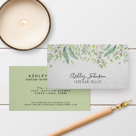 VattenfärgsGreenery Hand Lettered Typography Visitkort